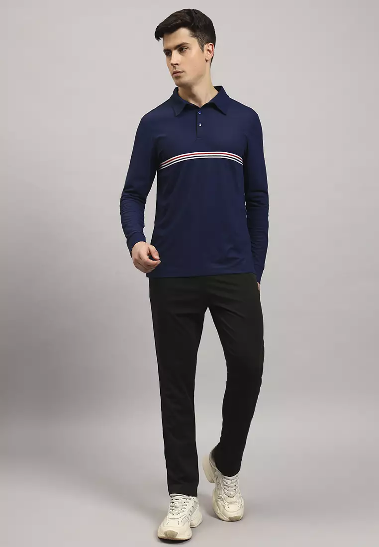 Men's Stride Oxford Versatile Active Workday Blue Tshirt