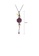 Glamorousky silver 925 Sterling Silver Plated Black Brilliant Temperament Rose Tassel Pendant with Garnet and Necklace 291E4ACC1DCAB1GS_2