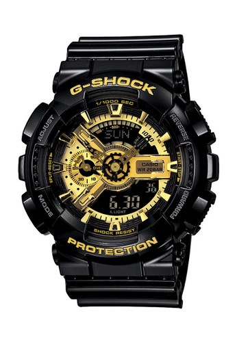 Jual Casio Casio G Shock Jam Tangan Pria Black Gold Resin Ga 110gb 1adr Original Zalora Indonesia