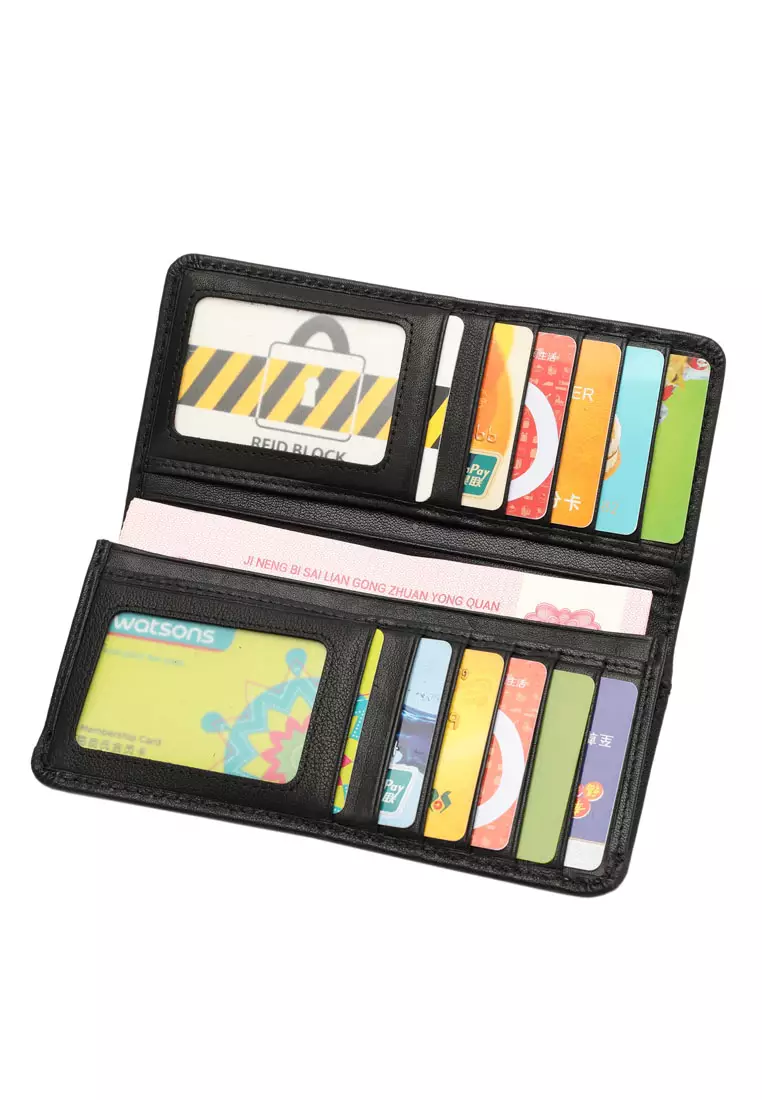Men's RFID Blocking Bi Fold Long Wallet (Dompet Panjang Bi Fold Pria RFID Blocking) - Hitam