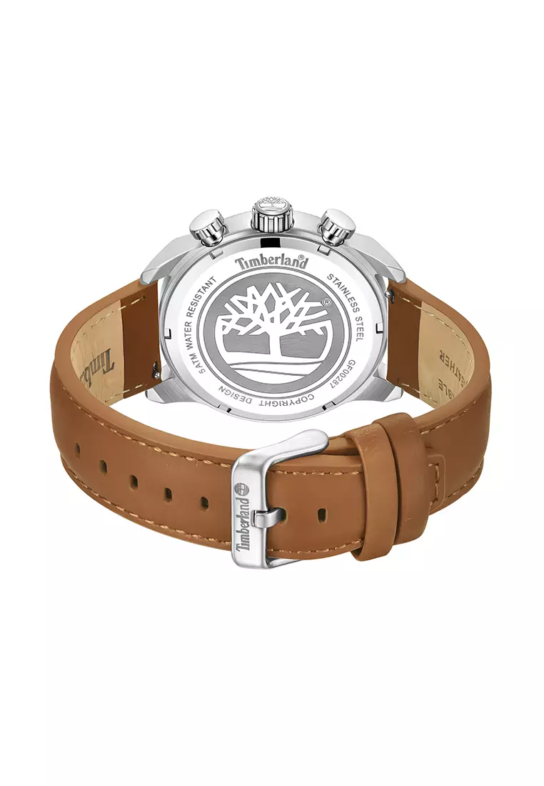 Timberland Henniker II - Jam Tangan Analog Pria - Navy Dial - Brown Leather Strap - TDWGF0028705