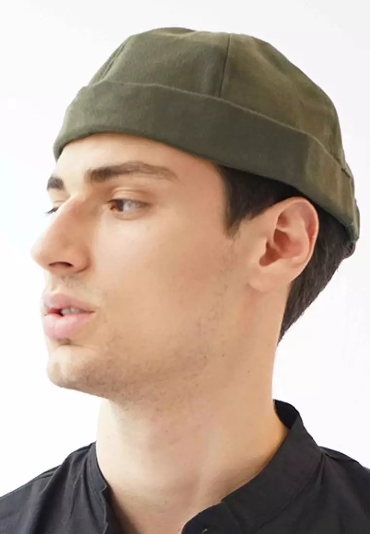 Peci Beanie Polos Miki Hat Kopiah Topi Hijrah Muslim Hijau tua