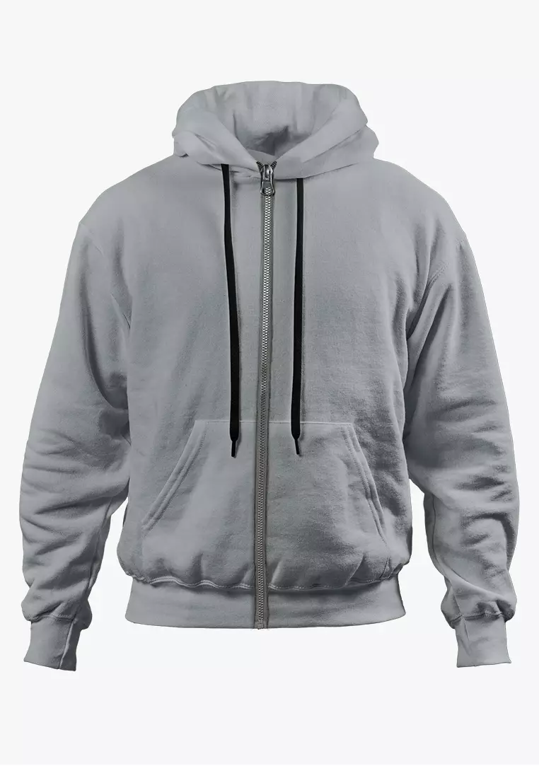 Buy INSPI Hoodie Jacket With Zipper Light Gray 2024 Online