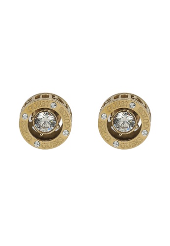 GUESS gold 10mm Solitaire Stud Earrings E8846AC8E705A8GS_1