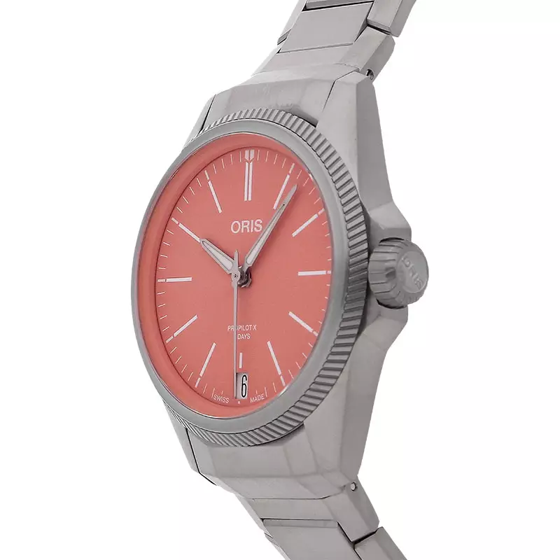 Jam Tangan Pria Oris Pro Pilot X Calibre 400 01-400-7778-7158-07-7-20-01TLC Automatic Orange Dial Titanium Strap
