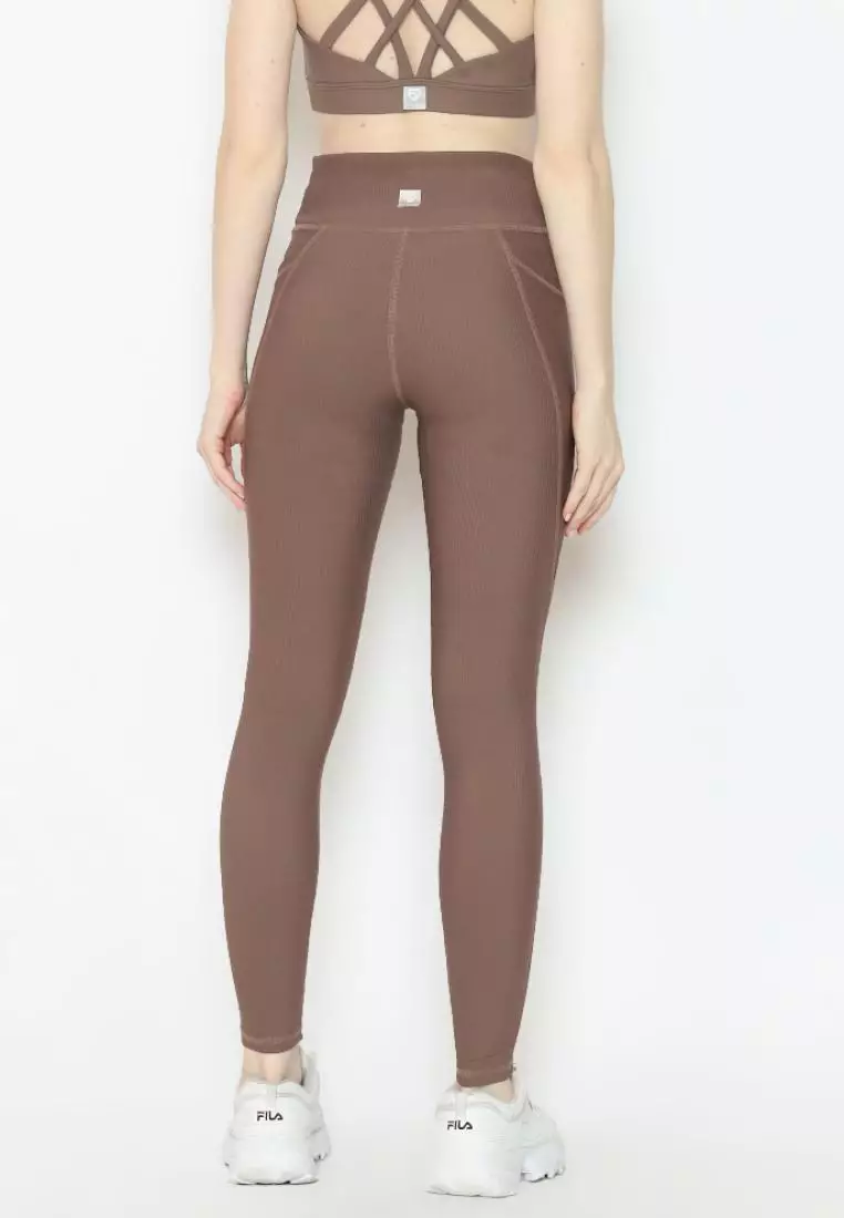 Fitwear - Legging Olahraga Wanita GALGADOT [LEGG RIBB] - PEANUT BROWN