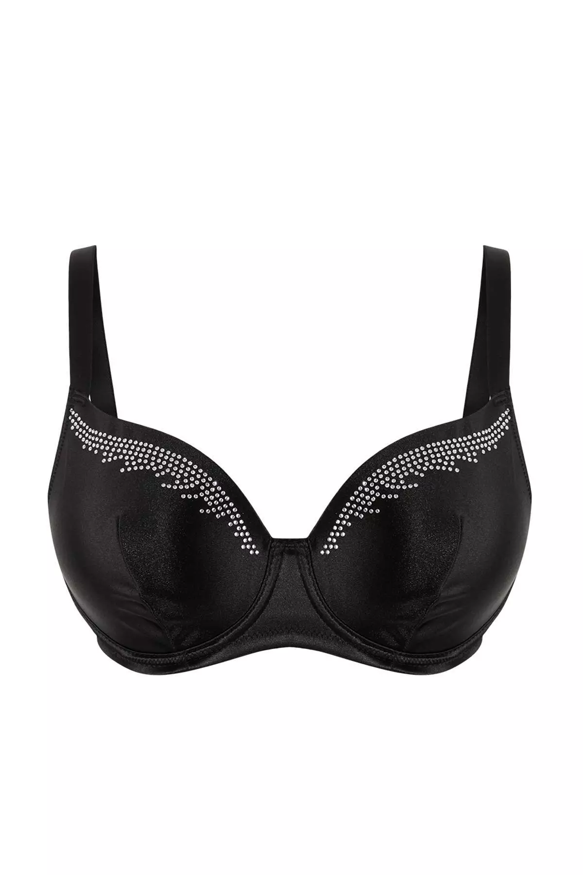 Black Silver Stone Printed Covered Plus Size Bra Tbbss26Cw00001