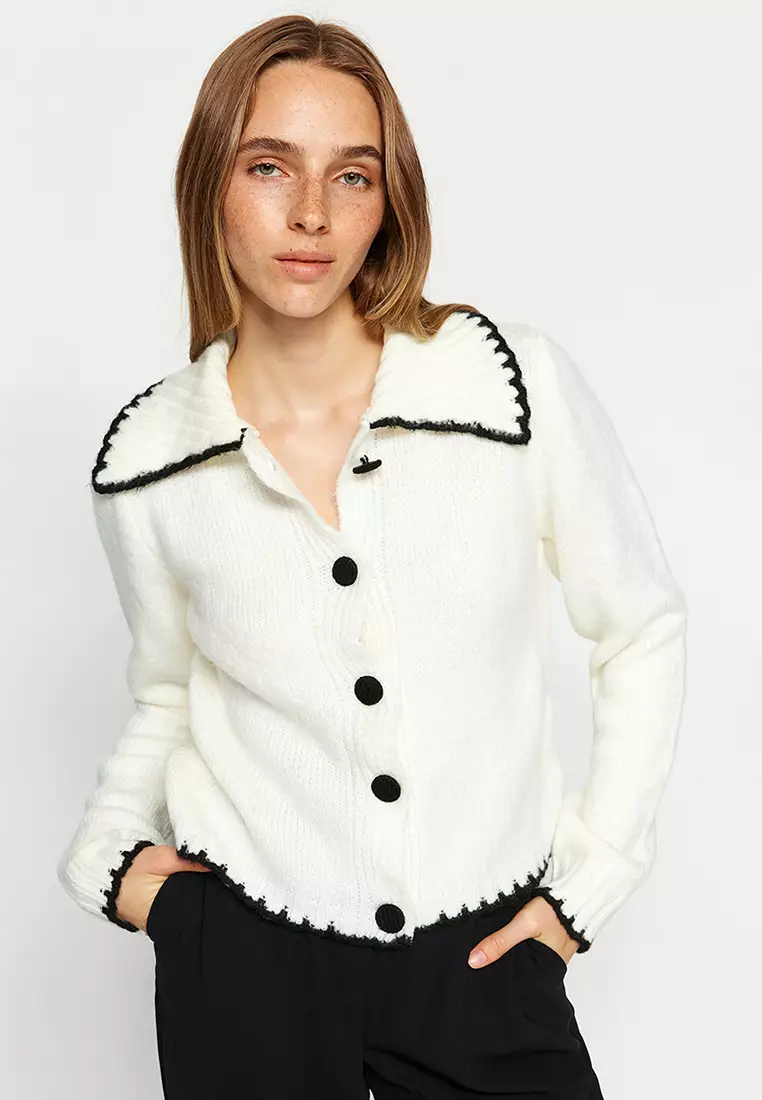 White cardigan cheap button up