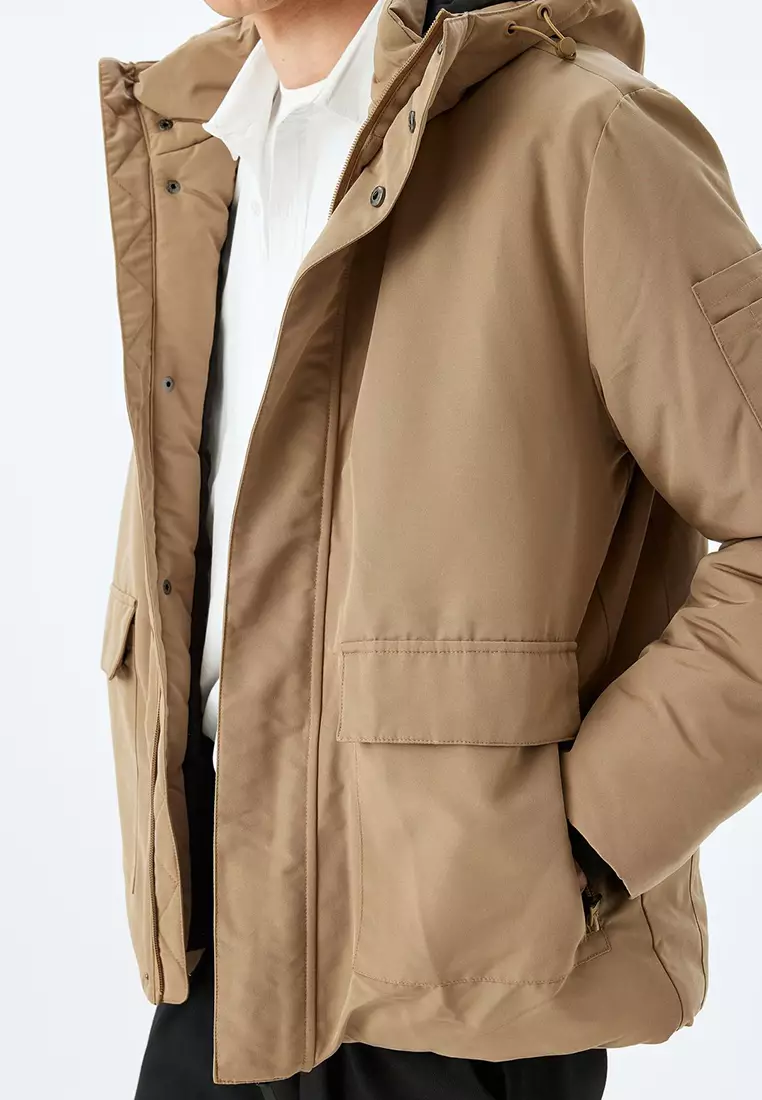 Zippered Slim Fit Hooded Jacket