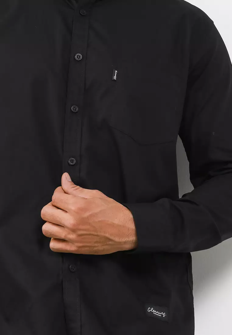 Worn Cortans Kemeja Panjang Black