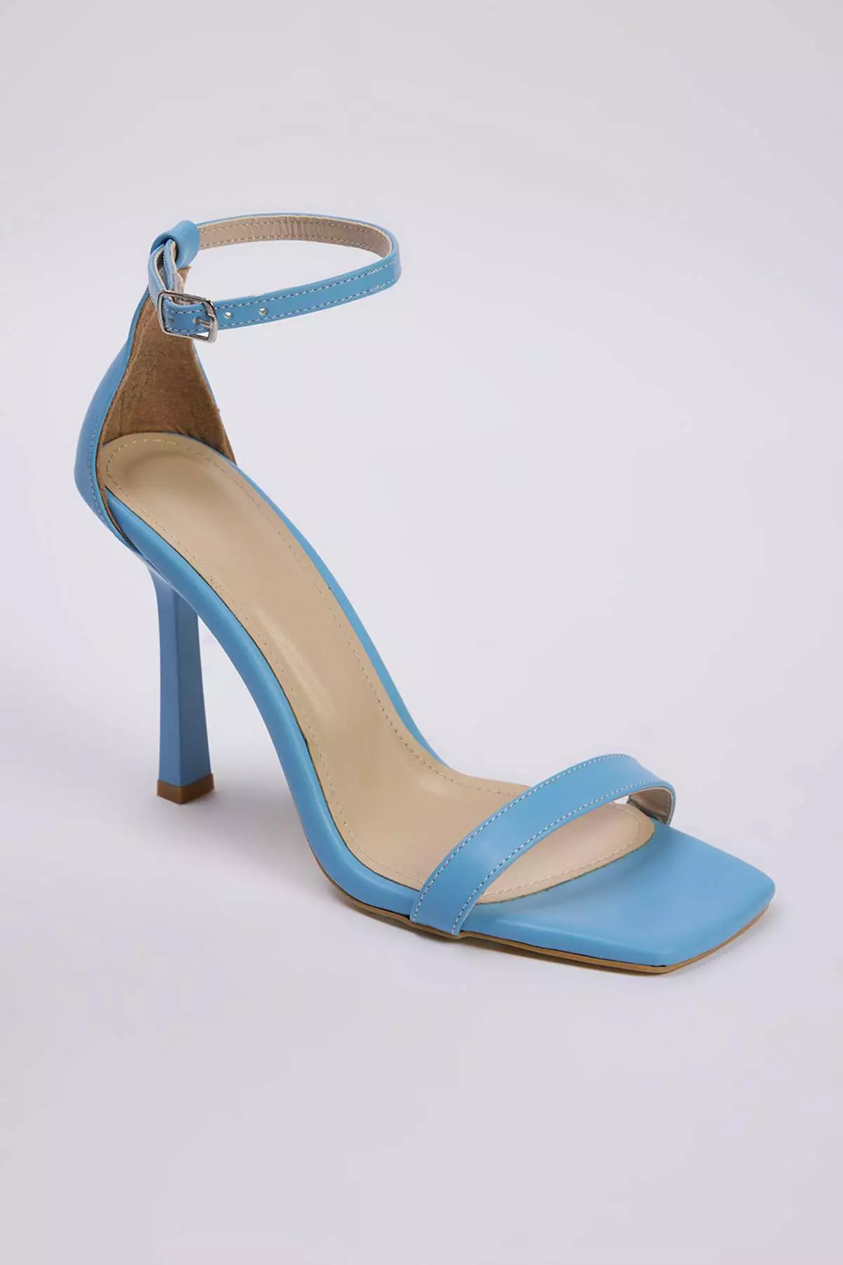 Baby Blue Ankle Strap Women's Thin Heeled Shoes Takss25To00097