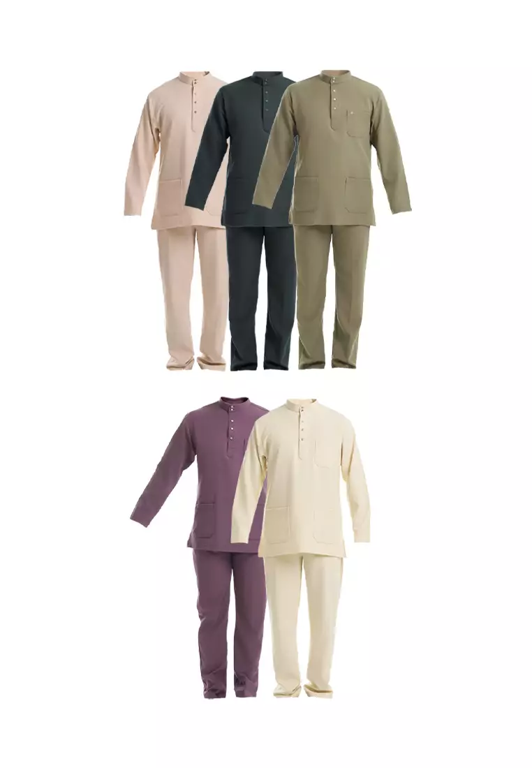 Forest x Hatta Dolmat Baju Melayu Cekak Musang Dewasa - BM23766-71Purple