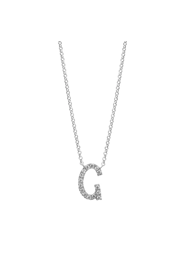 G initial on sale necklace silver