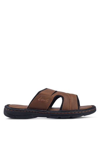 Louis Cuppers 褐色 Paneled Flat Sandals 3E6B9SH495D335GS_1
