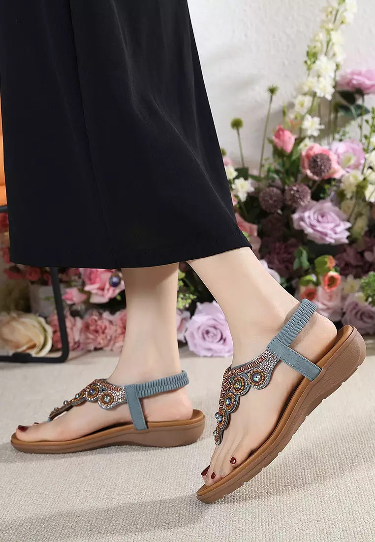 3CM Rhinestone Strap Flip Flops ALM2230-1