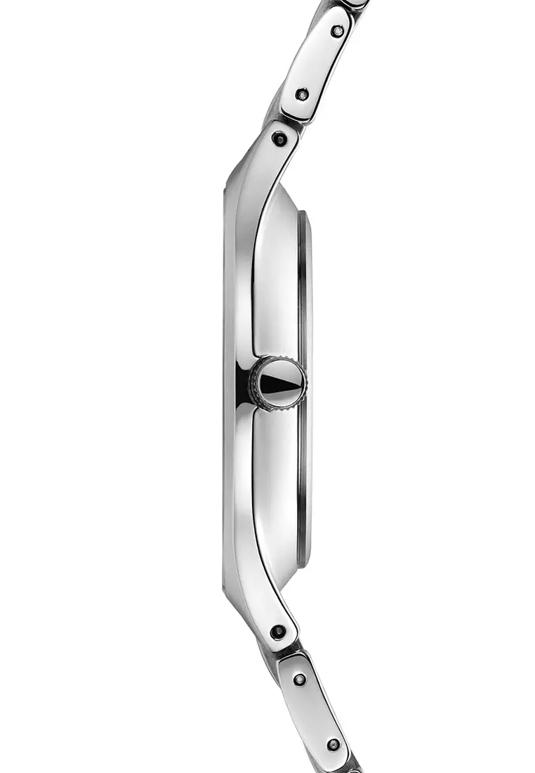 Men's Silver Titanium Strap with Titanium Links and Grey Dial Quartz Watch - 11739-772