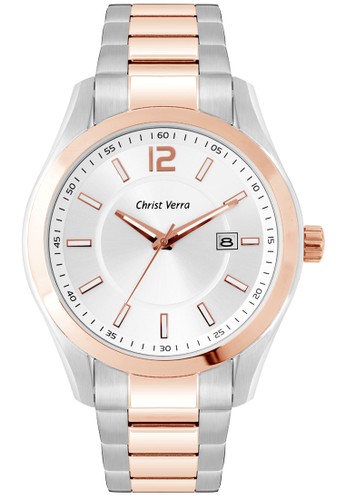Christ Verra Fashion Men's Watch CV 52200G-14 SLV/SR White Silver Rose Stainless Steel