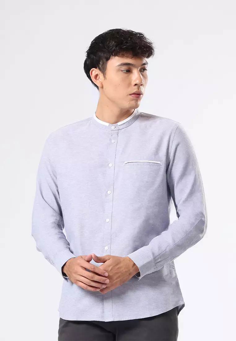 Kemeja Koko Pria Lengan Panjang Baju Muslim Pria ERDEN GREY