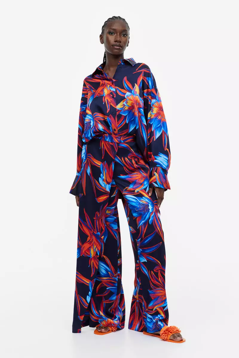 H&m floral trousers store