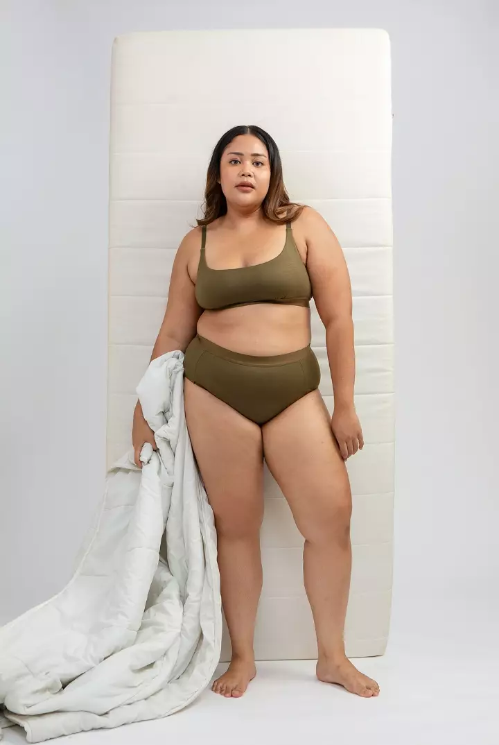 Celana Dalam Wanita Tencel Modal | SARE Underwear studio TARA Highwaist Brief Panty in Dark Olive