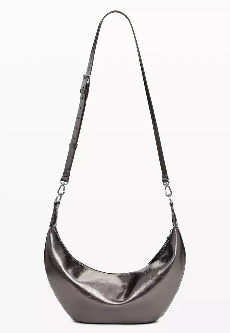 Medium metallic crossbody bag with 3D logo