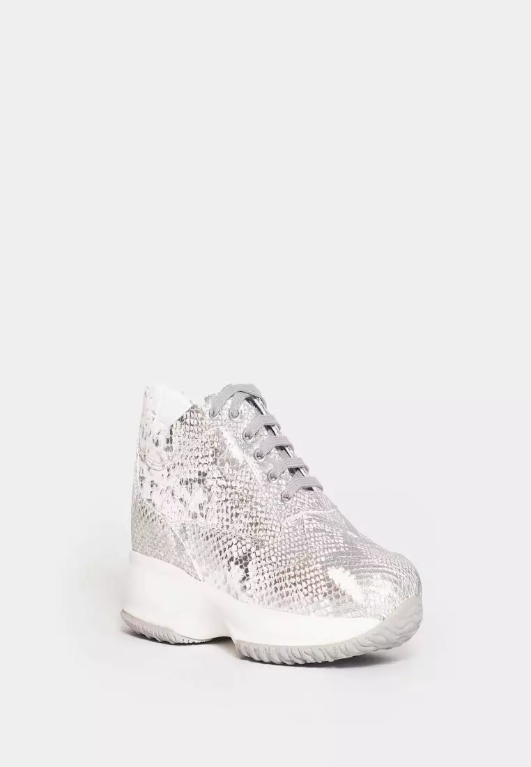 Hogan HOGAN Sneakers Interactive In Pelle Stampa Pitone Beige