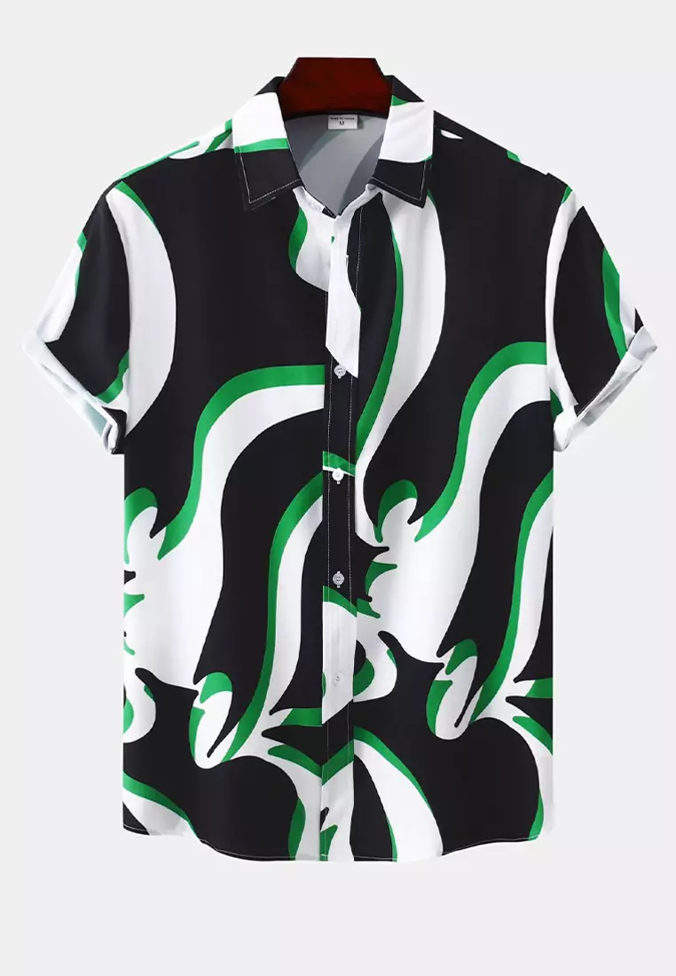 Hawaiian Print Short-Sleeved Shirt YL-C249