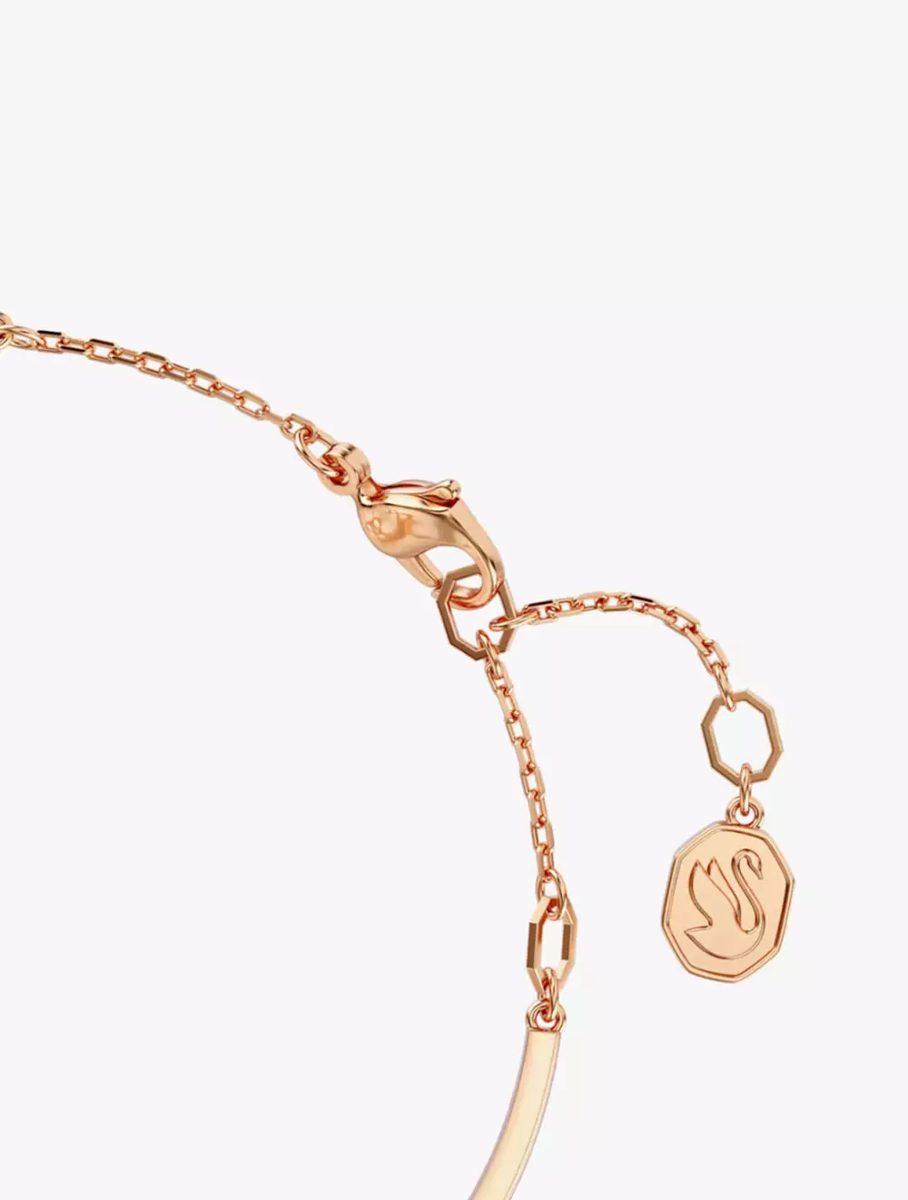 Hyperbola Bangle, Infinity, White, Rose Gold-Tone Plated - White