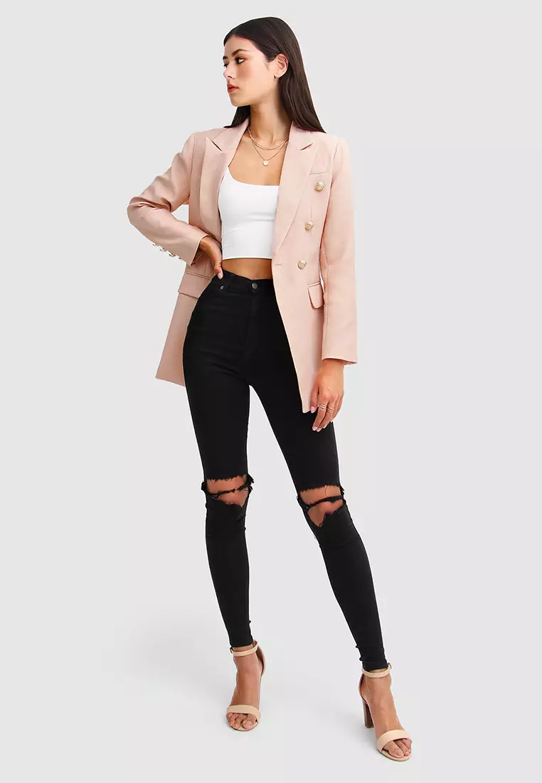 Princess Polina Textured Weave Blazer
