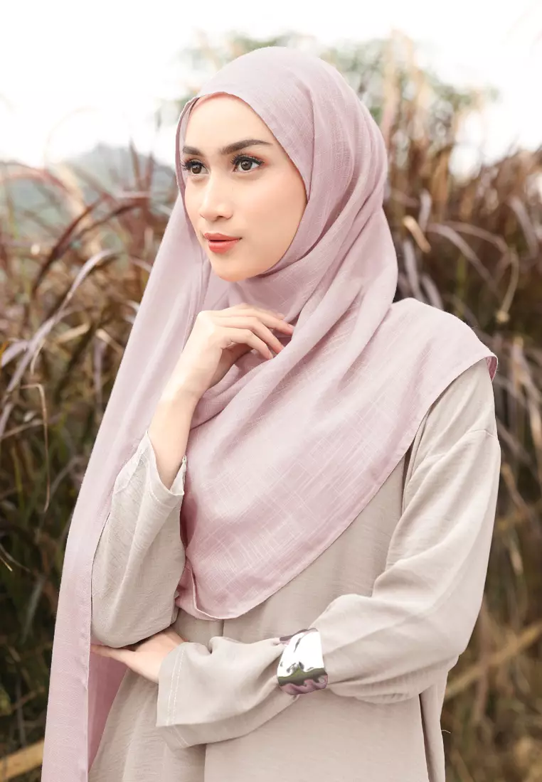 Cotton Bee - Nakeya Shawl | Hijab Pashmina | Viscose Linen - Deep Rose