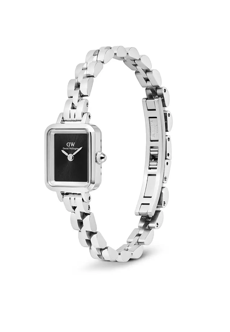 Quadro Mini Arch 3-Link Onyx Sunray Silver Women Watch stainless steel watch DW Official Authentic Original