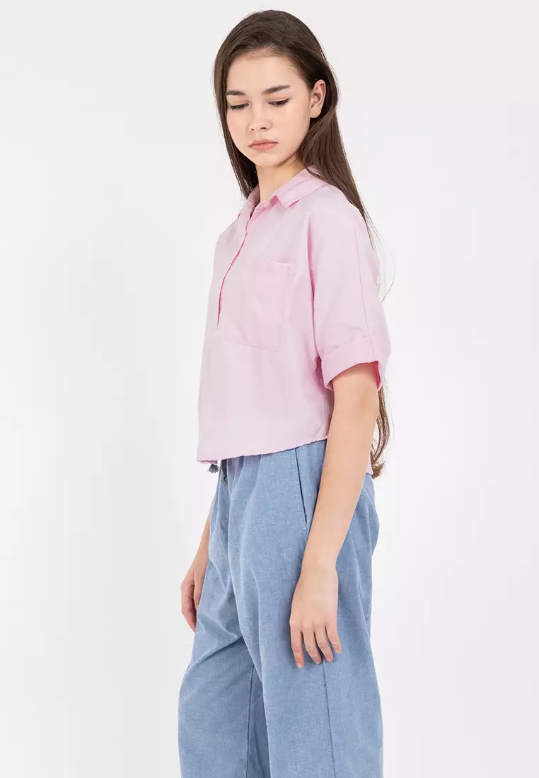 Cassandra Crop Polo Top