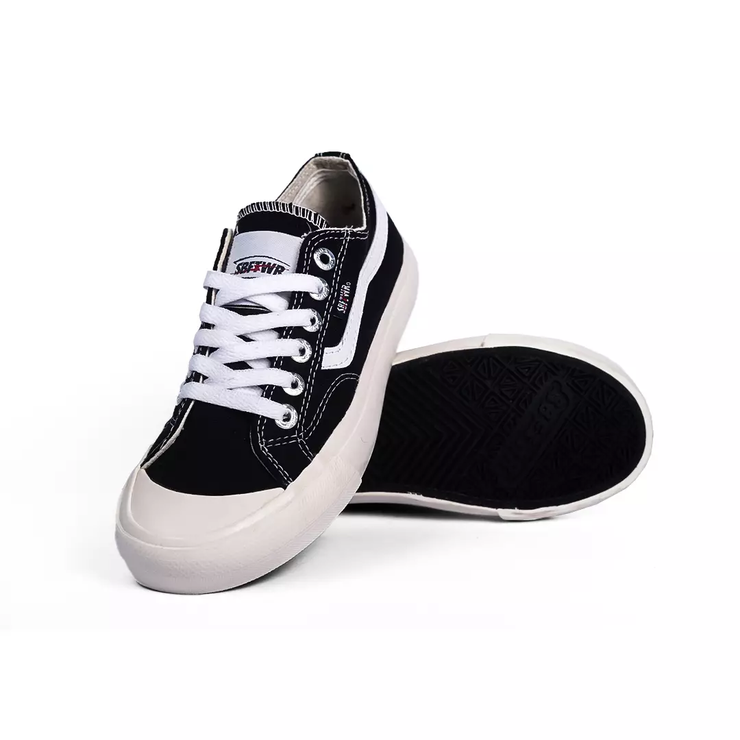SABA Veloz Low Black White - Sepatu Sneakers Casual Pria Wanita