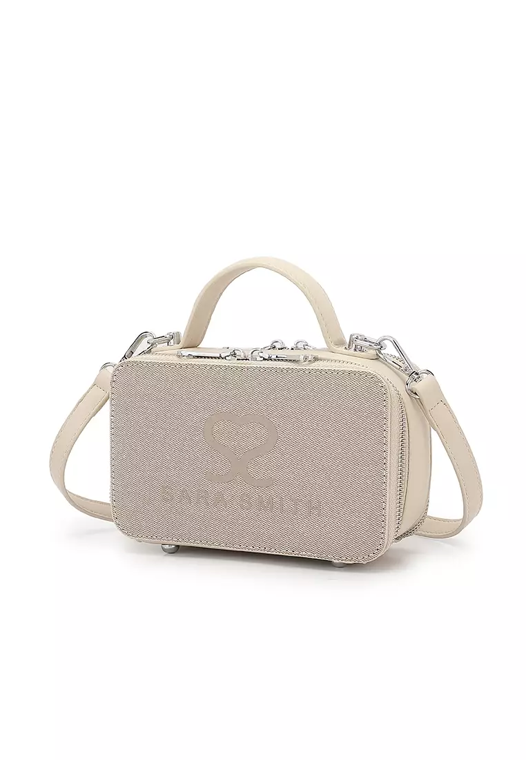 Women's Logo Top Handle Bag / Sling Bag / Crossbody Bag (Tas Selempang / Tas Tangan) - Putih