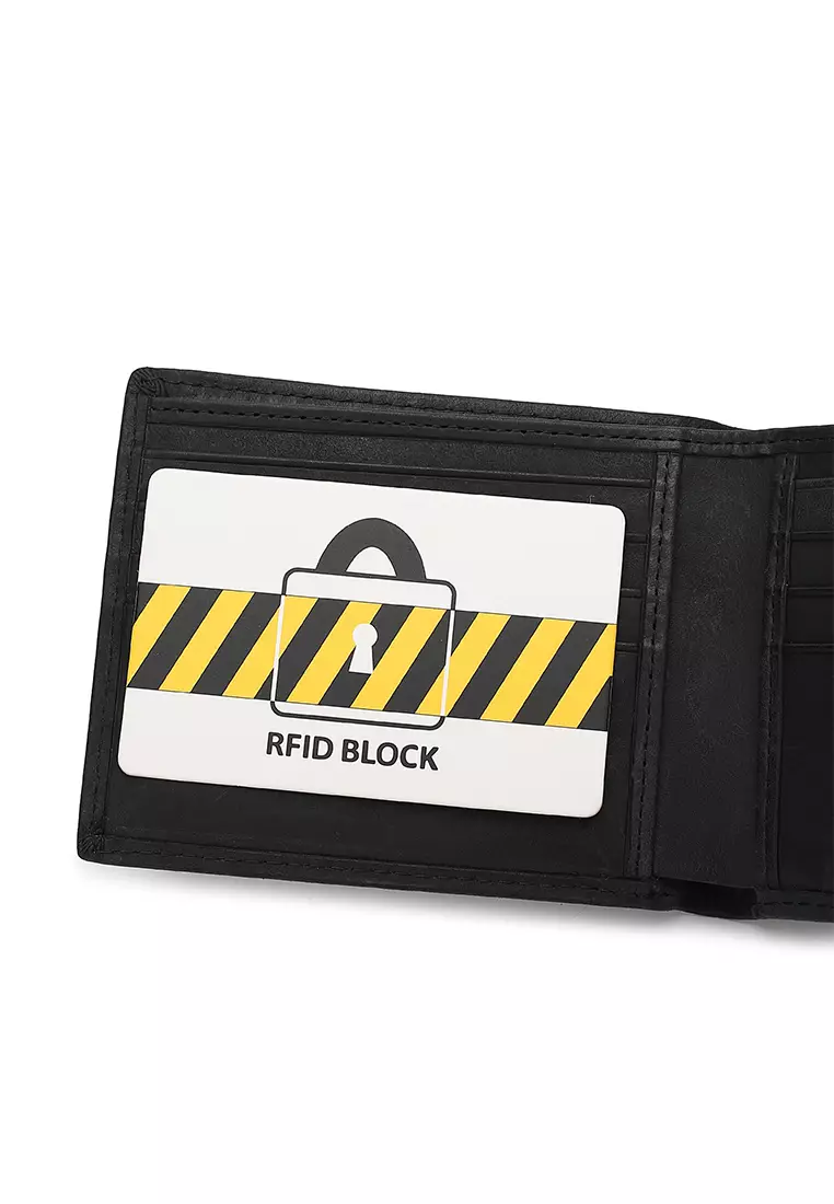 Gift Set - Genuine Leather RFID Wallet + 40mm Automatic Belt - Black