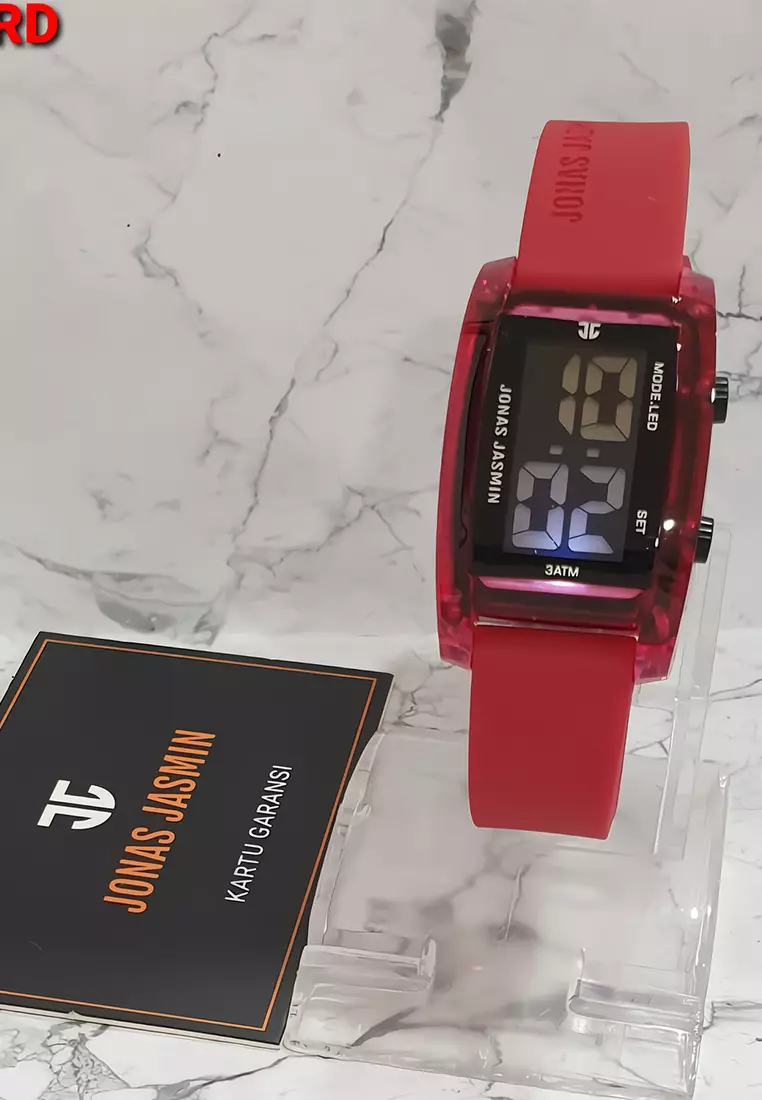 Jonas Jamsin JJ2245L-RD Jam Tangan Digital Wanita - Red Rubber Strap
