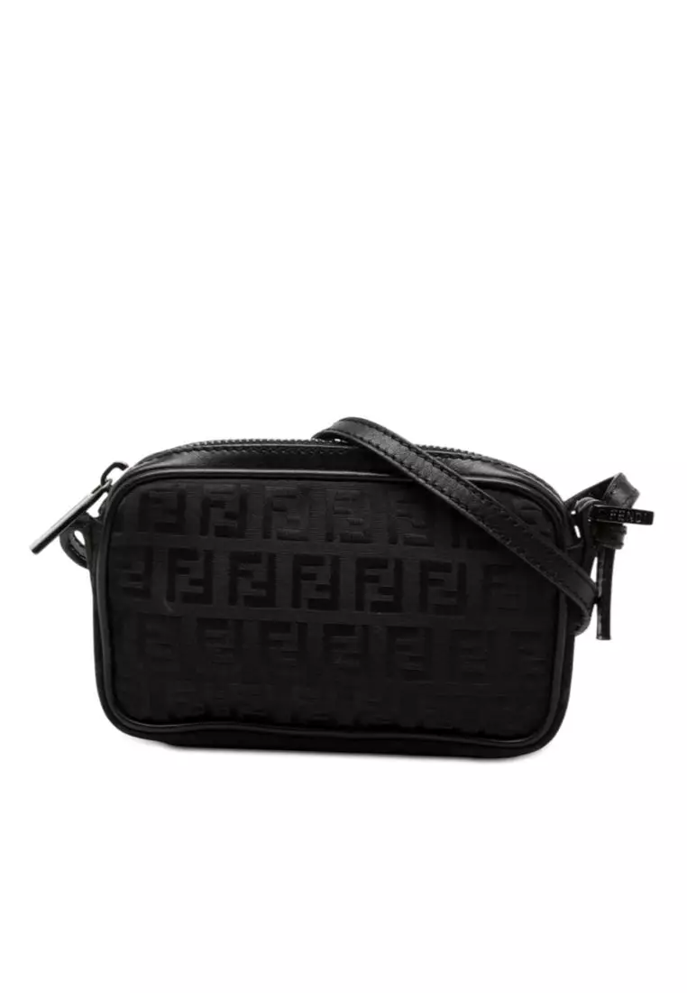 Fendi Pre-Loved Fendi Mini Zucchino Canvas Zip Crossbody 2026