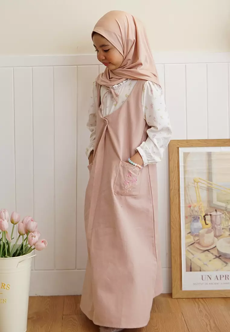 Ghamis Anak Perempuan Pink/ Girls Ghamis Maxi Dress Pink/ Daisy Duck Holiday Vibes