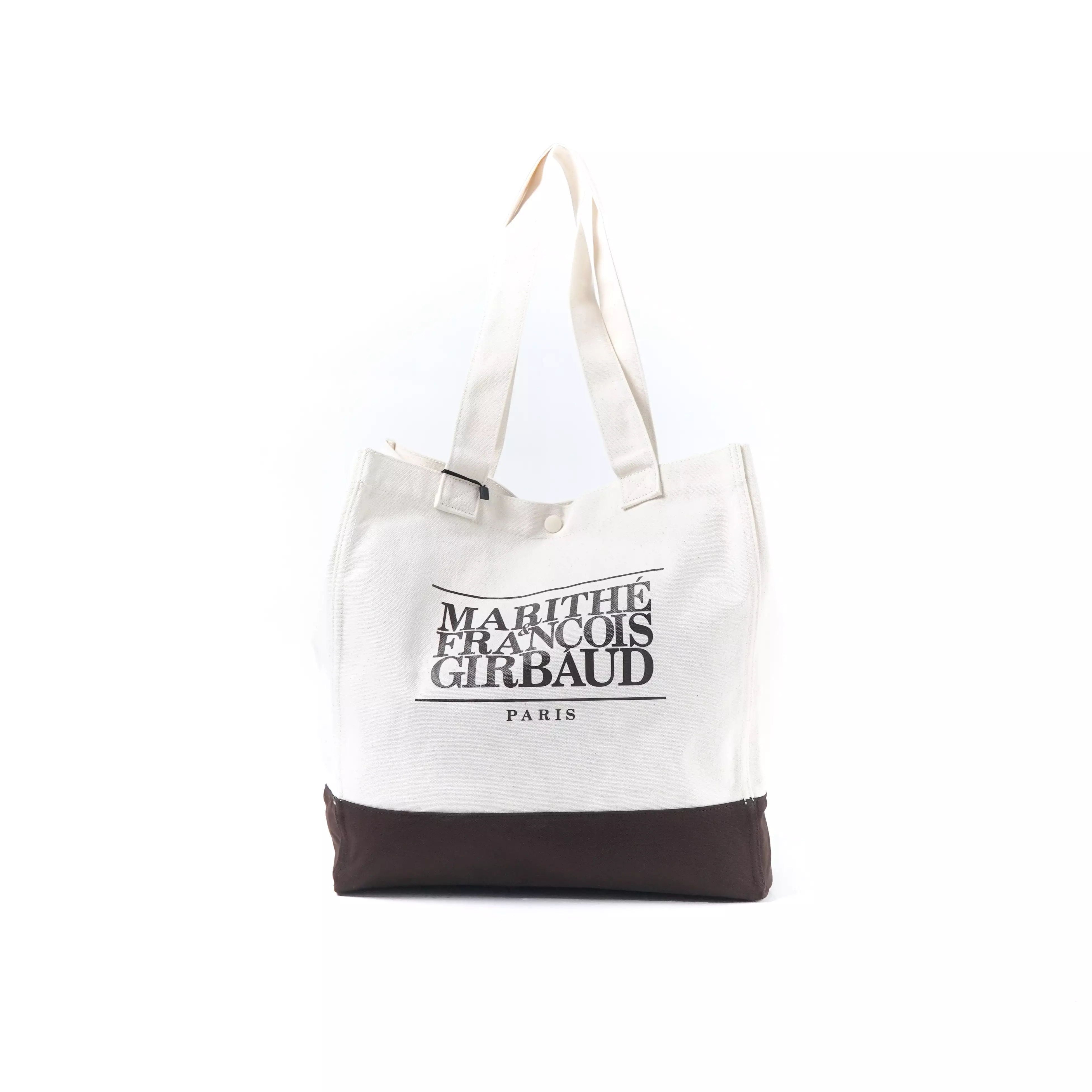 Tas MARITHE FRANCOIS GIRBAUD PARIS HALF DARK BROWN CREAM BIG SHOPPER BAG 100% ORIGINAL