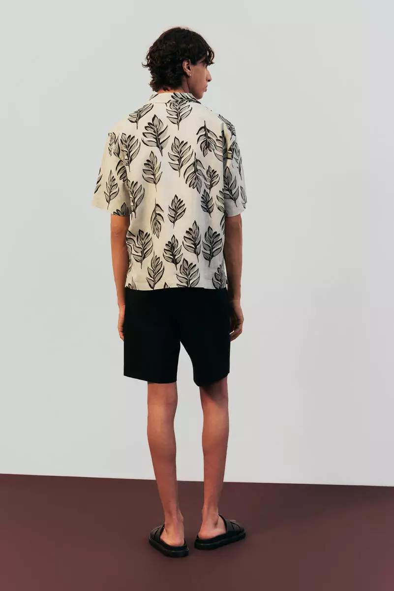 Regular Fit Linen-blend resort shirt