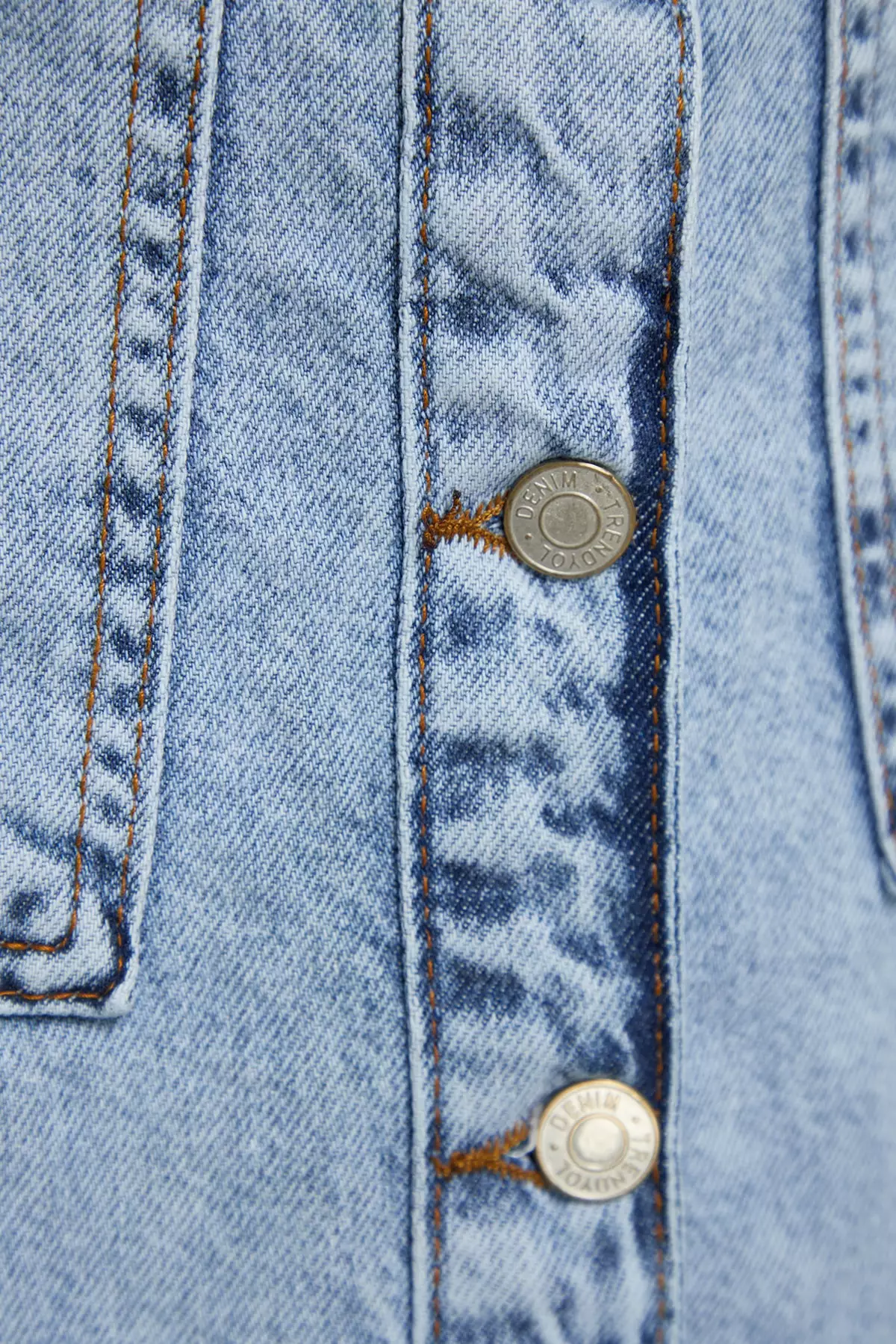 Double Pocket High Waist Denim Skirt