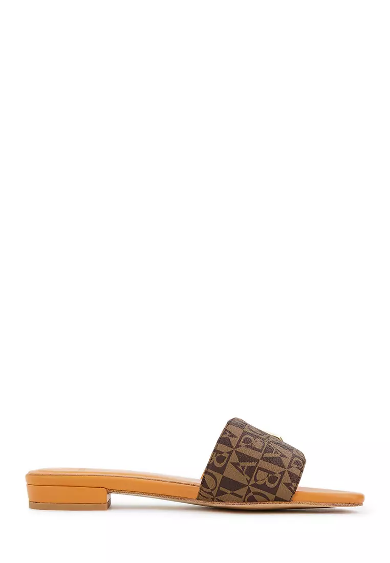 Discount on BONIA  shoes - SKU: Black Marcella Monogram Slide Sandals
