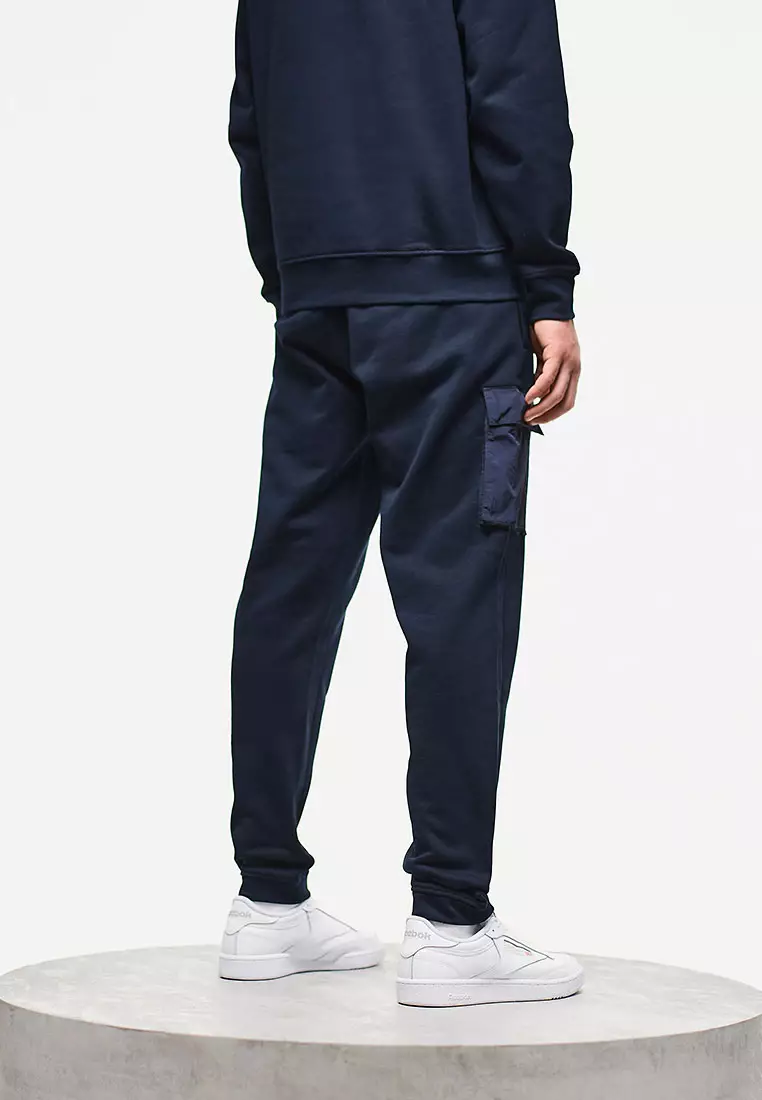 MENS NAVY LIPPI JOG PANT WITH PARACHUTE POCKETS