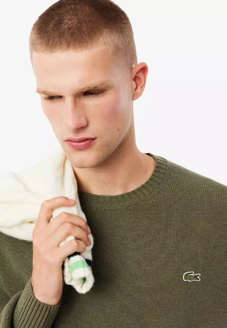 Carded Wool Crew Neck Sweater