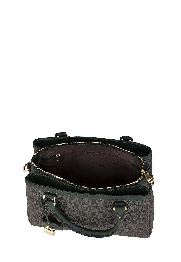 Bonia Monogram Medium Satchel Bag