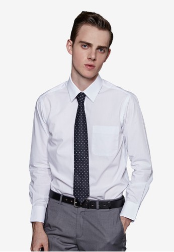 質感紳士。立體版型。素面精紡商務esprit台灣outlet襯衫-MIT-11001-白色, 服飾, 商務襯衫