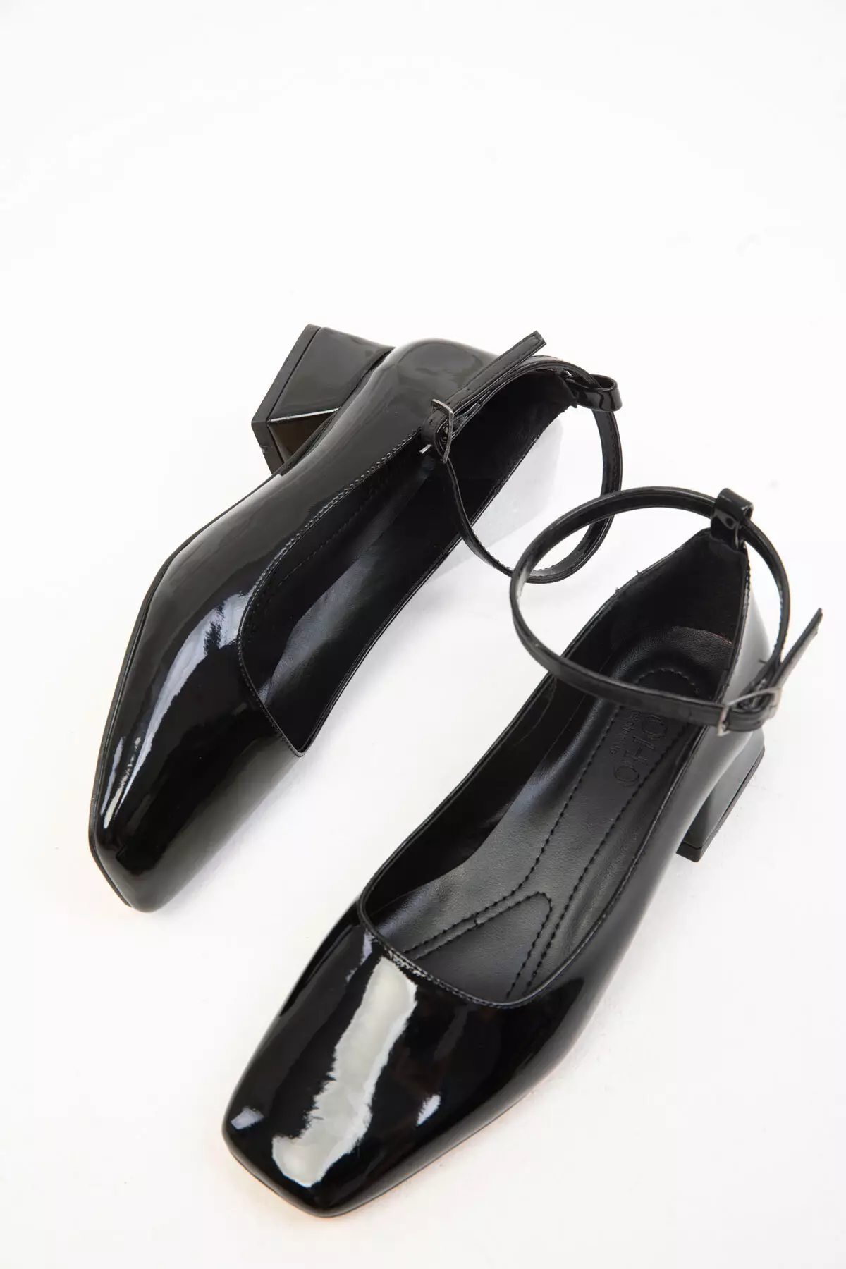 Patent Leather Black Women's Classic Heeled Shoes - 19783