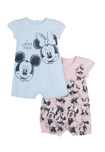 FOX Kids & Baby pink Pink Disney Short Sleeve Short Romper 86650KABA9B55FGS_1