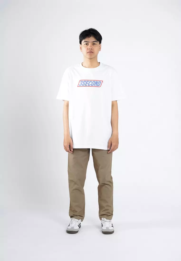 3Second Men's T-Shirt Short Sleeve Regular Fit Cotton Diagonal 3SCO OL-C240525