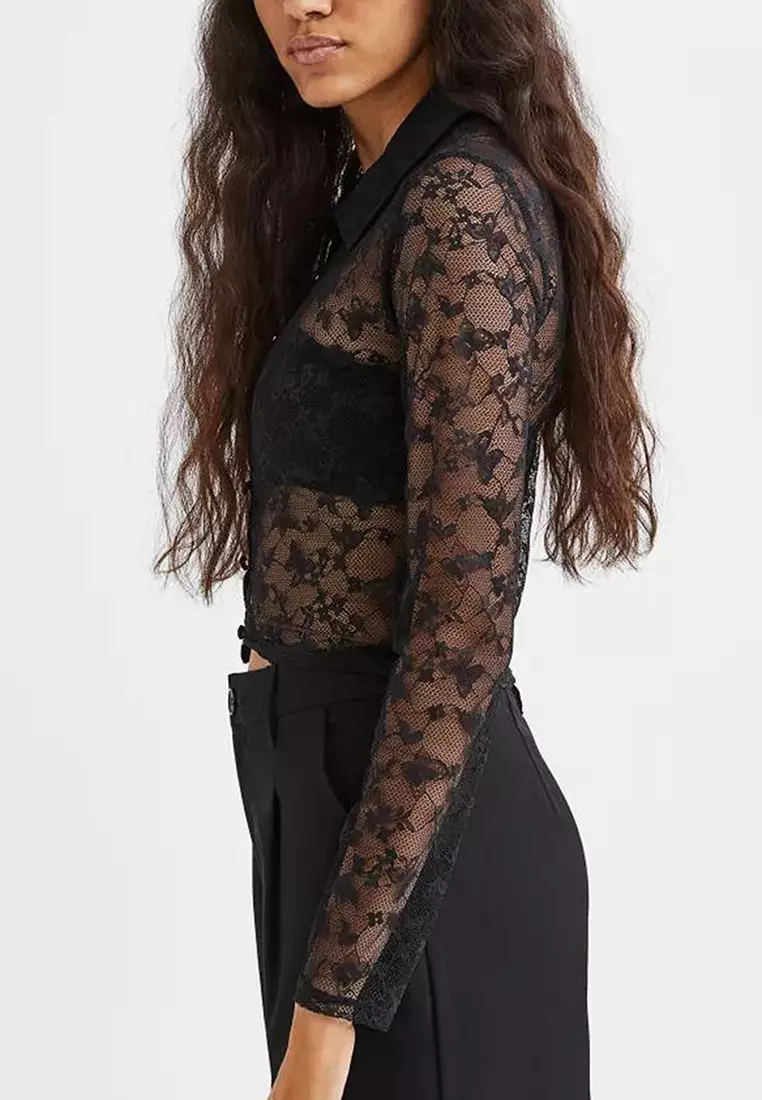 H&m lace shirt top